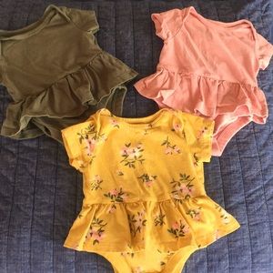 Old Navy 0-3 month Peplum style onesies bundle